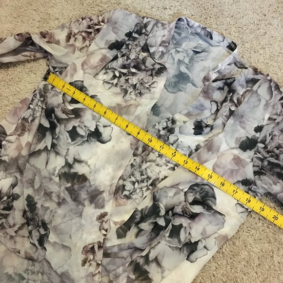 H&M High Low Elegant Hem Twist Floral Print Wrap Blouse - Picture 13 of 16